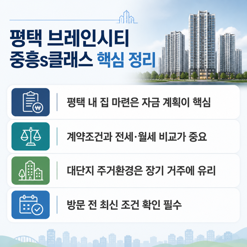 평택 브레인시티 핵심 분양조건 한눈에 보기