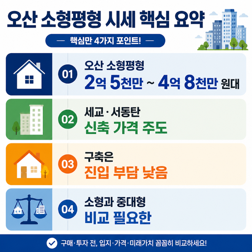 오산 소형평형 가격차 한눈에 비교