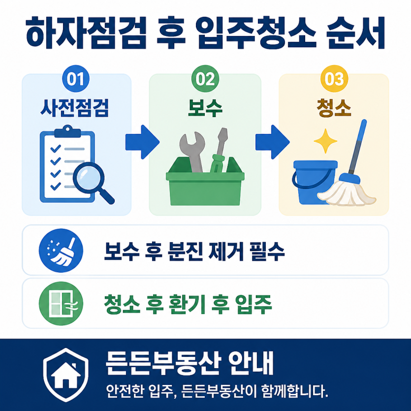 하자점검 후 입주청소 순서 핵심정리