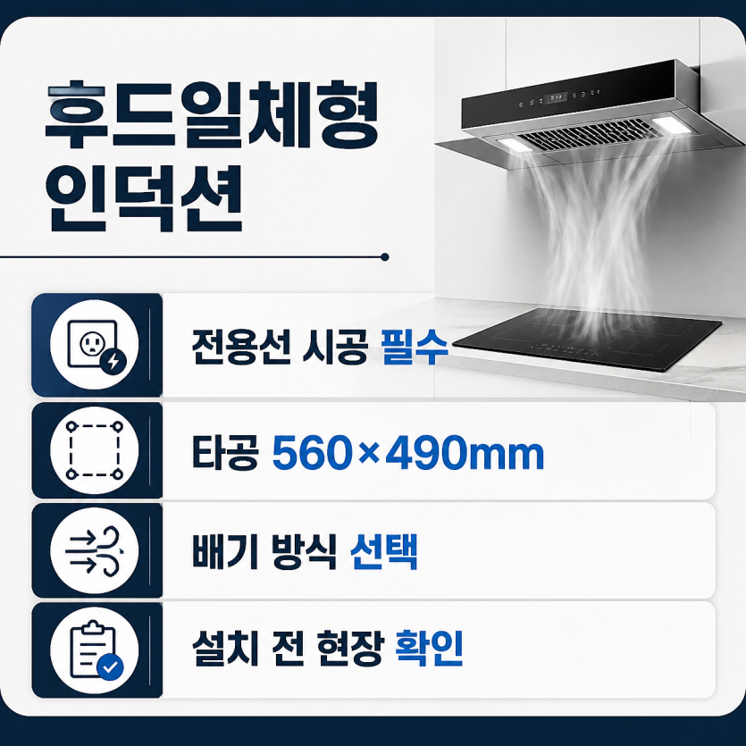 후드일체형 인덕션 설치 전 핵심 점검 안내