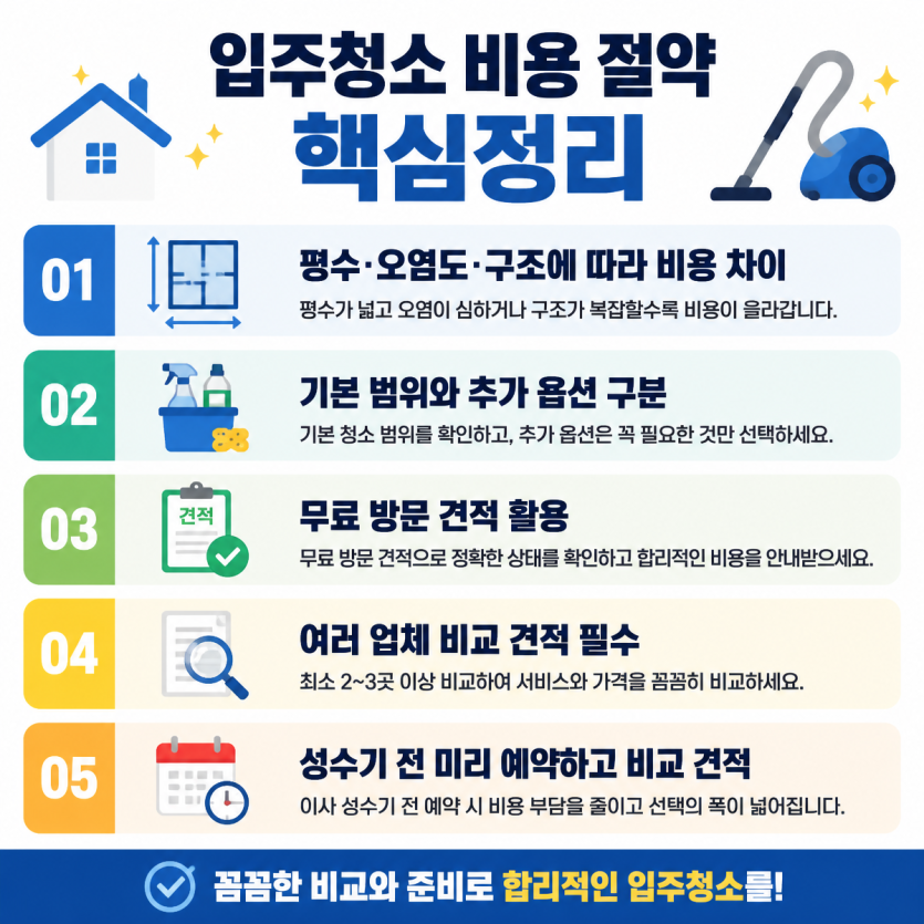 입주청소 비용 절약 핵심정리 가이드