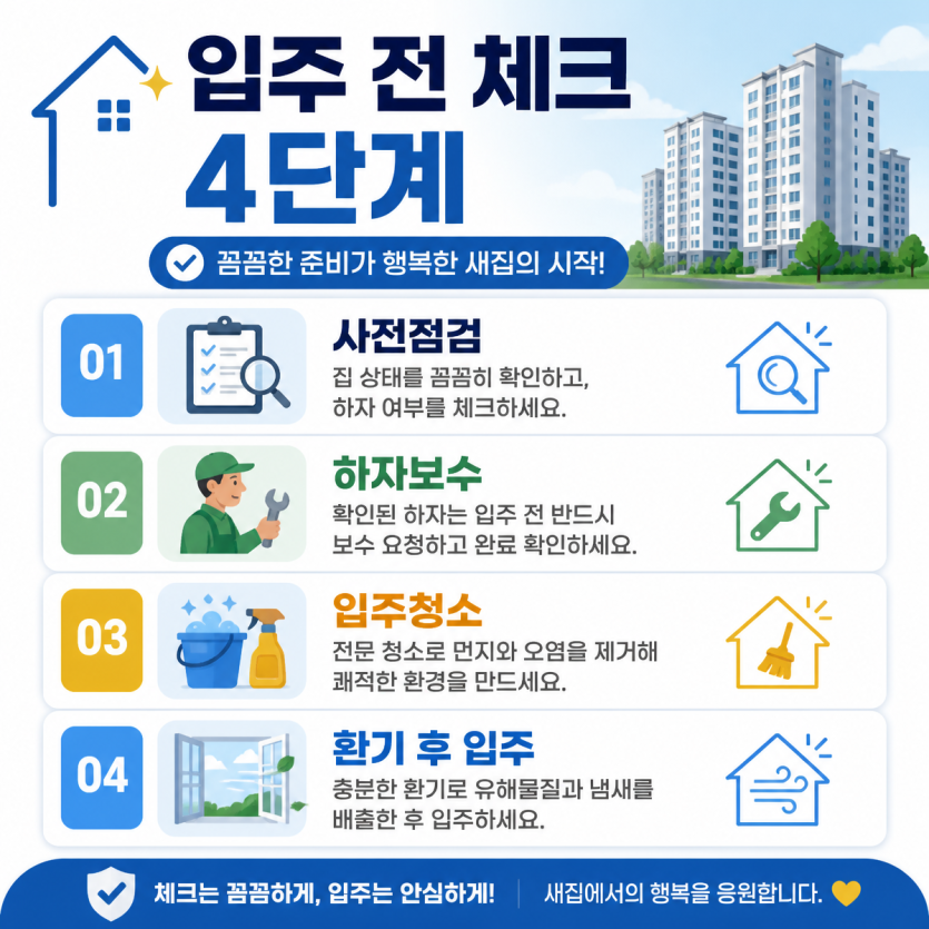 입주 전후 청소와 체크포인트 한눈에 정리