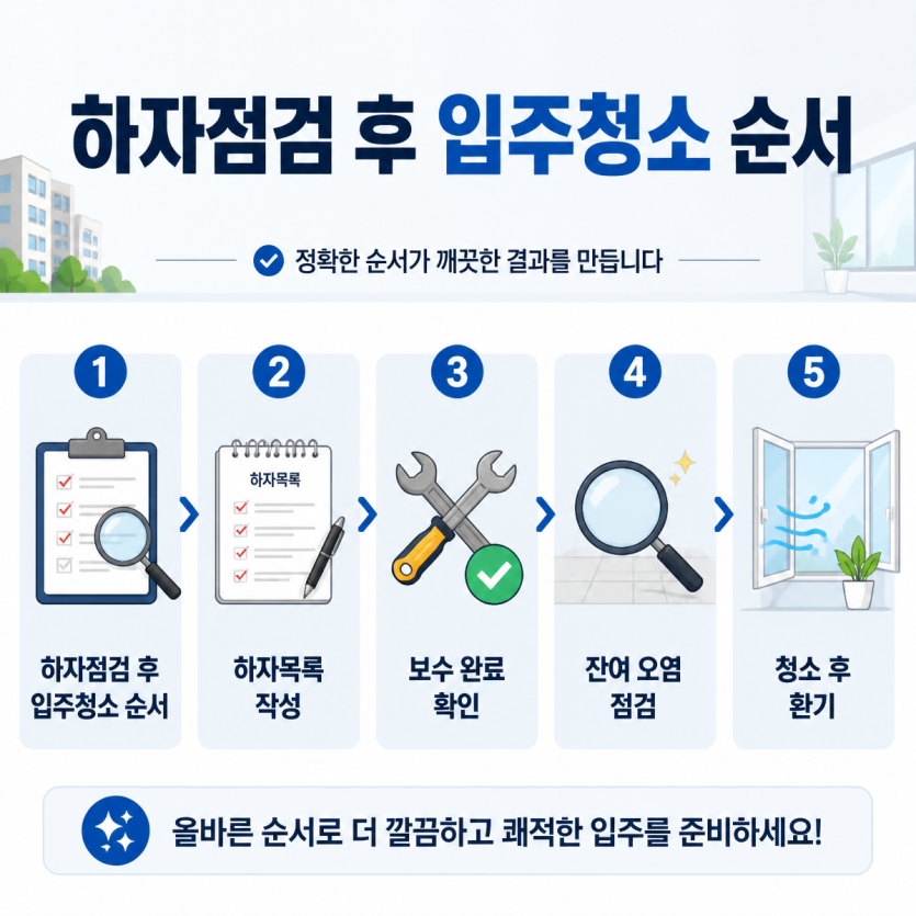 하자점검 후 입주청소 순서 한눈에 정리