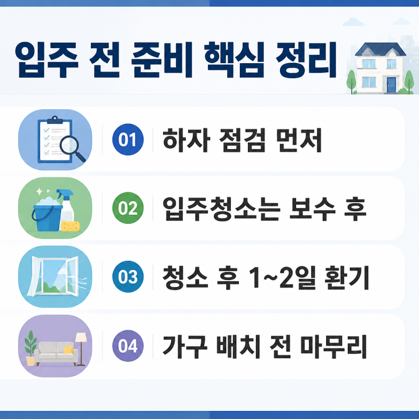 입주 전 준비와 청소 타이밍 핵심정리