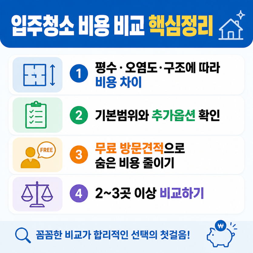 입주청소비용 비교 핵심정리 가이드