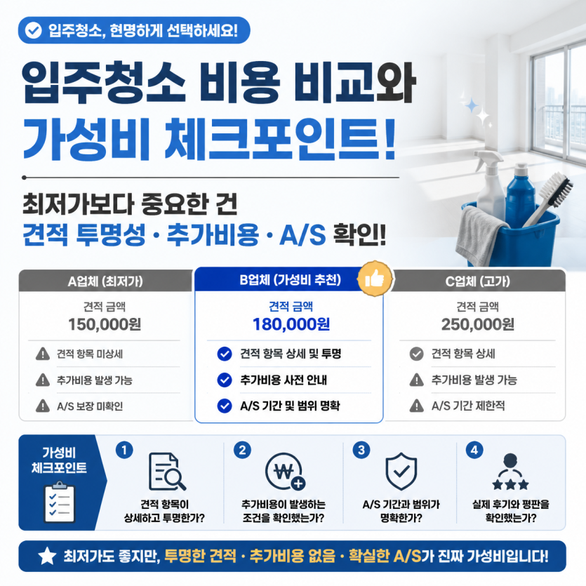 입주청소 가성비와 비용 체크포인트 정리