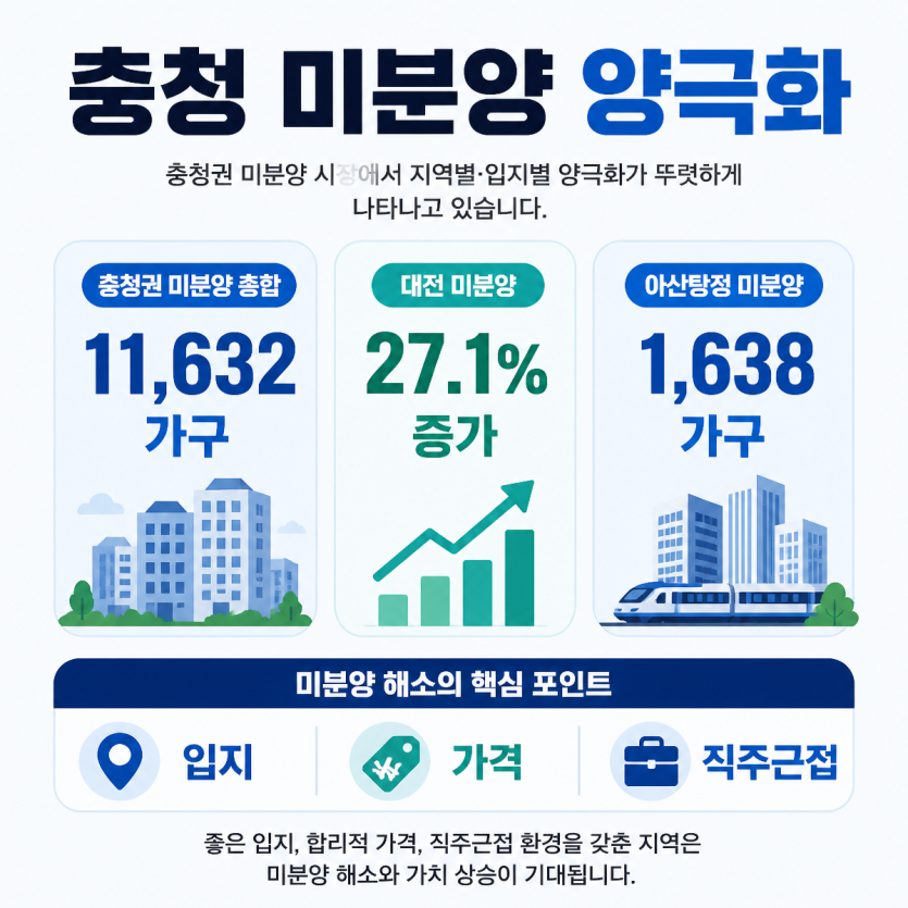 충청 미분양 양극화와 핵심 입지 분석