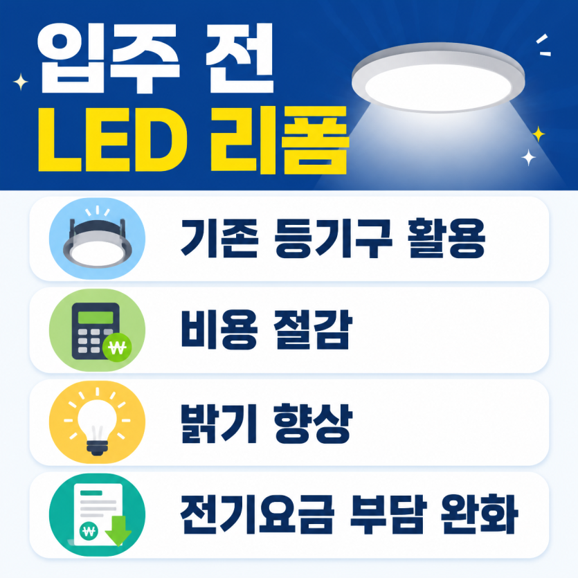 입주 전 LED 리폼으로 집안 분위기 개선