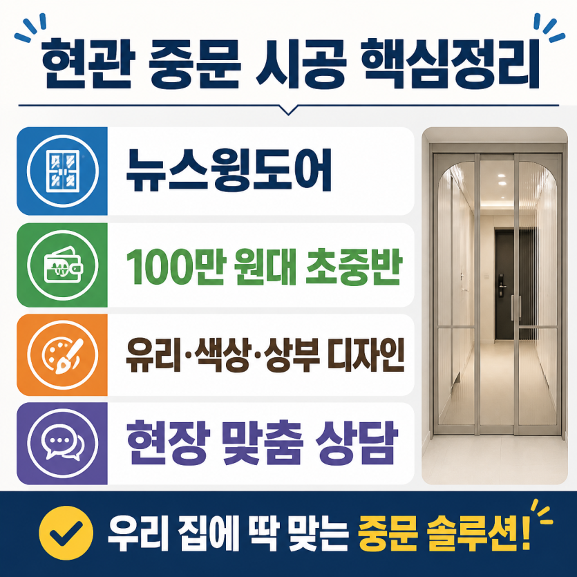 현관 중문 시공비용과 디자인 핵심정리