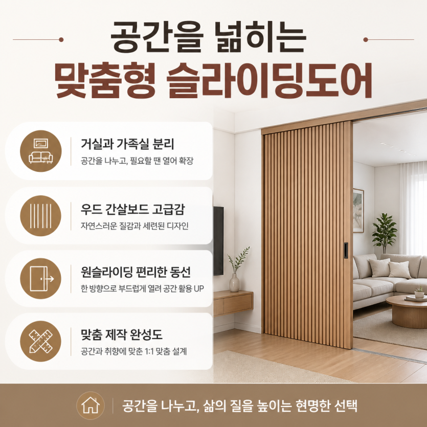 공간을 넓히는 맞춤형 슬라이딩도어