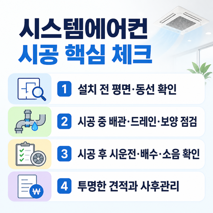 시스템에어컨 시공 전 체크포인트 핵심정리