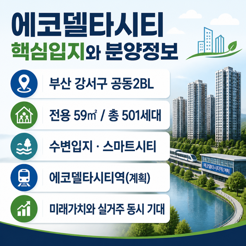 에코델타시티 핵심입지와 분양정보 한눈에