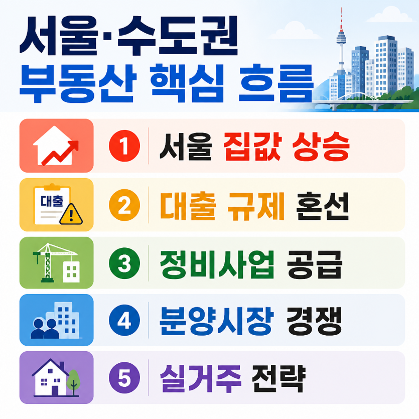 서울·수도권 부동산 핵심 흐름 한눈에 정리
