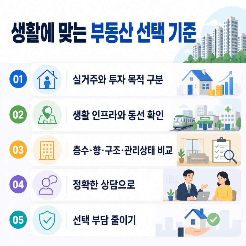 생활맞춤 부동산 선택 핵심정리