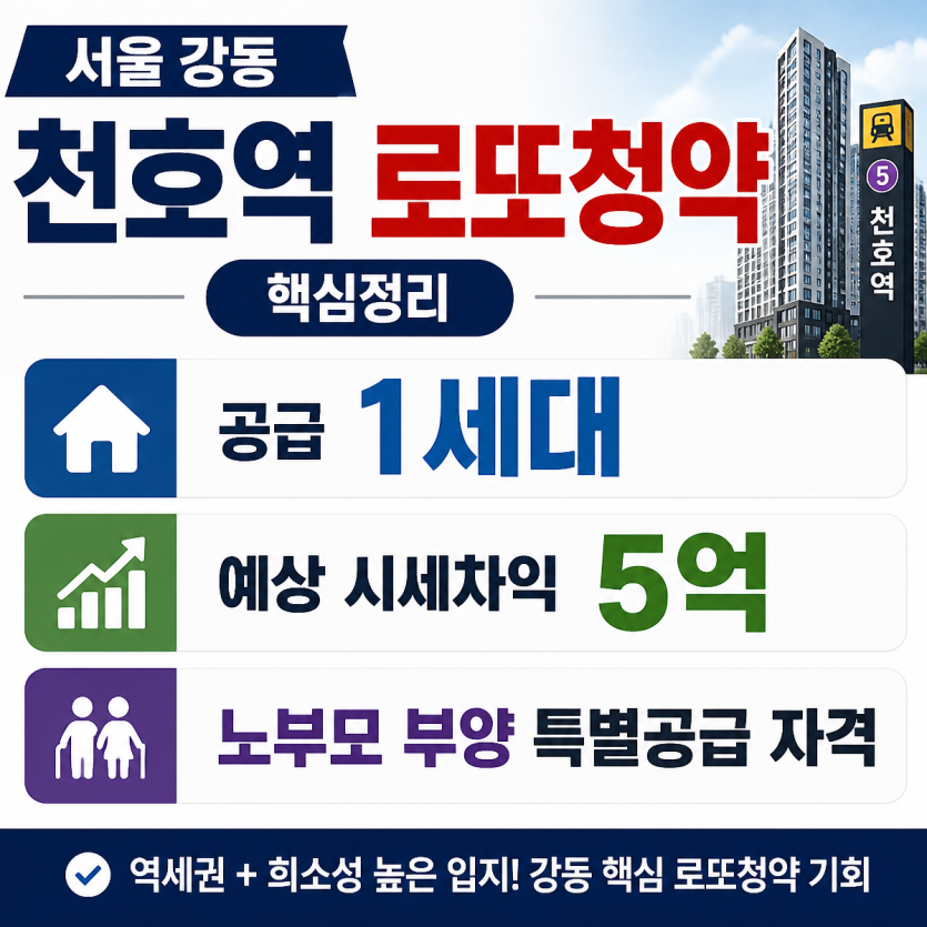 강동 천호역 로또청약 핵심정리
