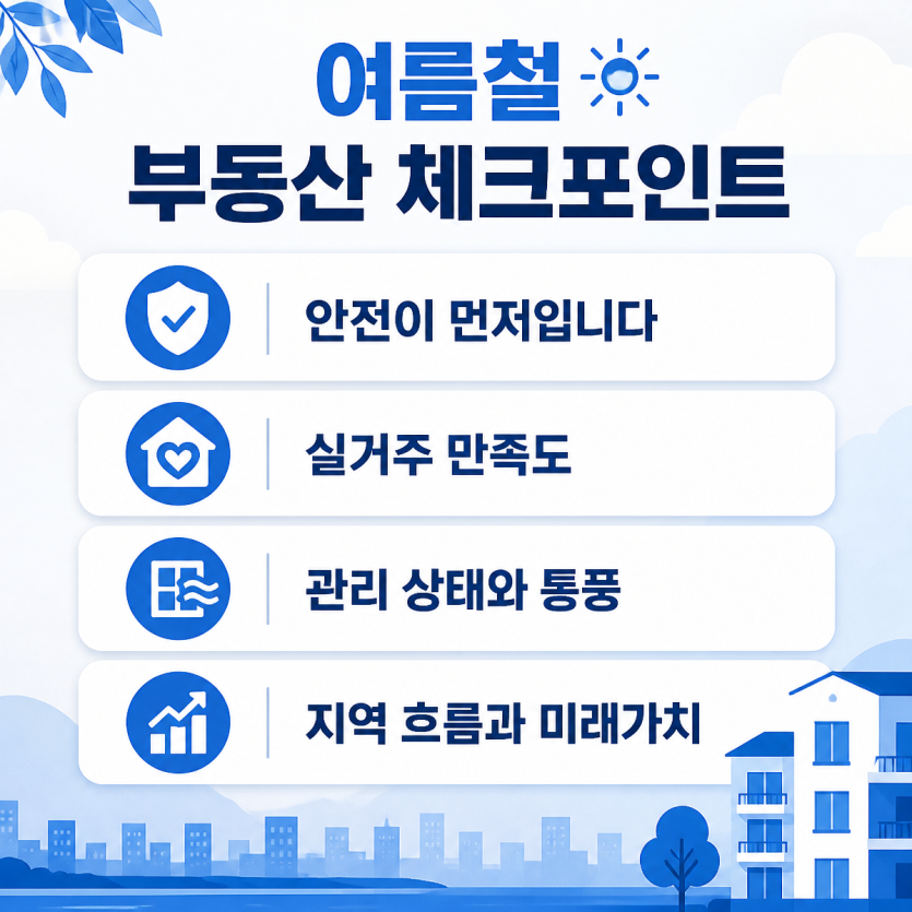 여름철 안전점검과 부동산정보 핵심정리