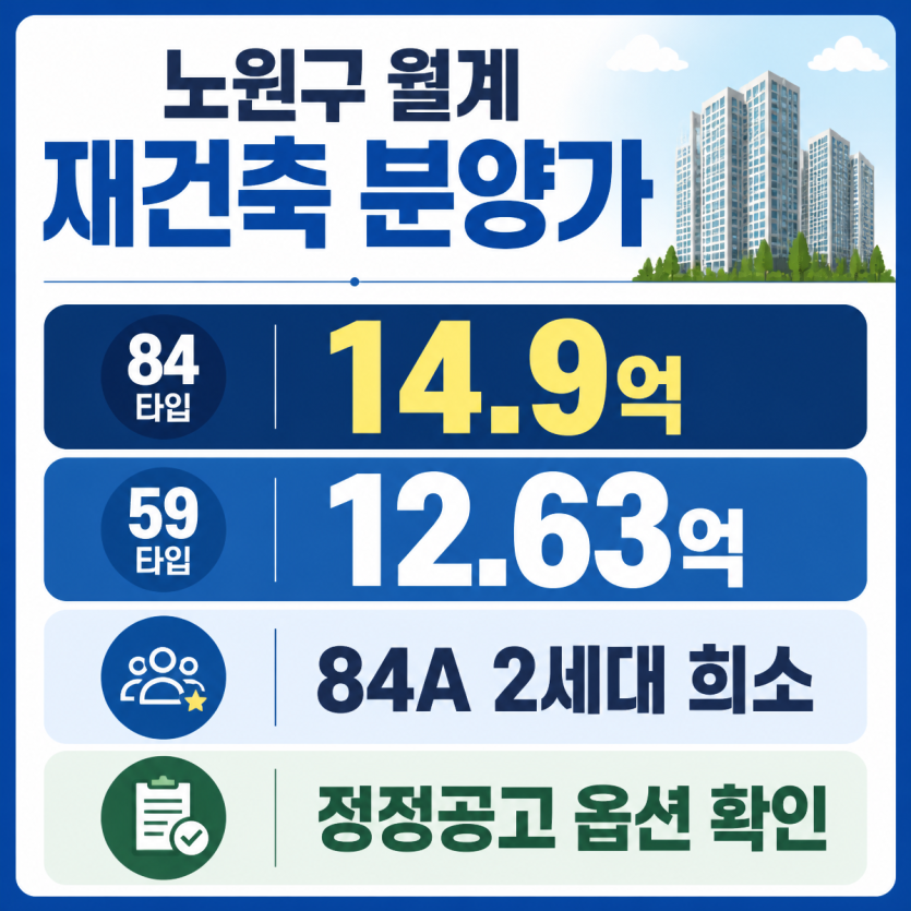 노원구 월계 신축 분양가와 청약 핵심정리