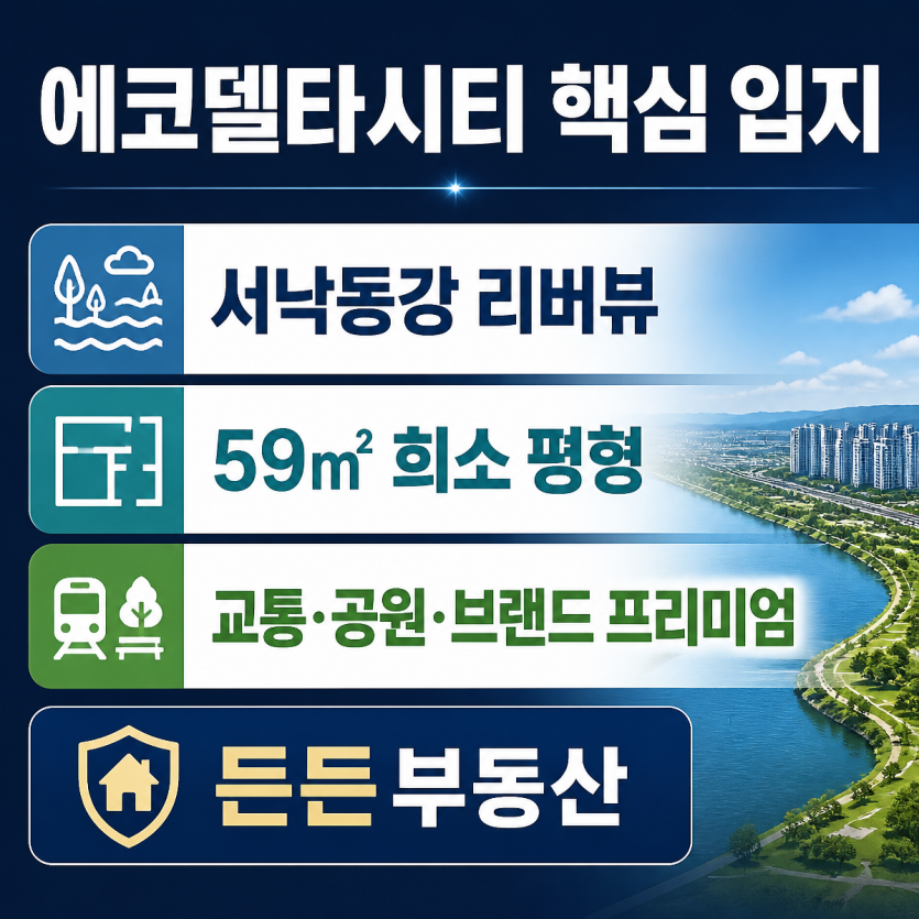 에코델타시티 핵심입지와 리버뷰 분양포인트