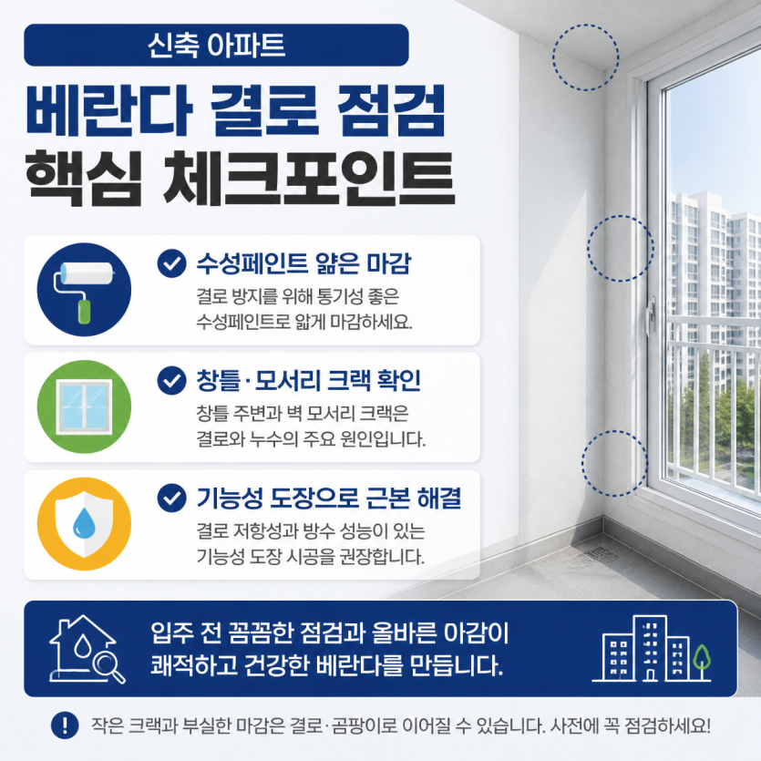 신축 베란다 결로와 단열 점검 핵심