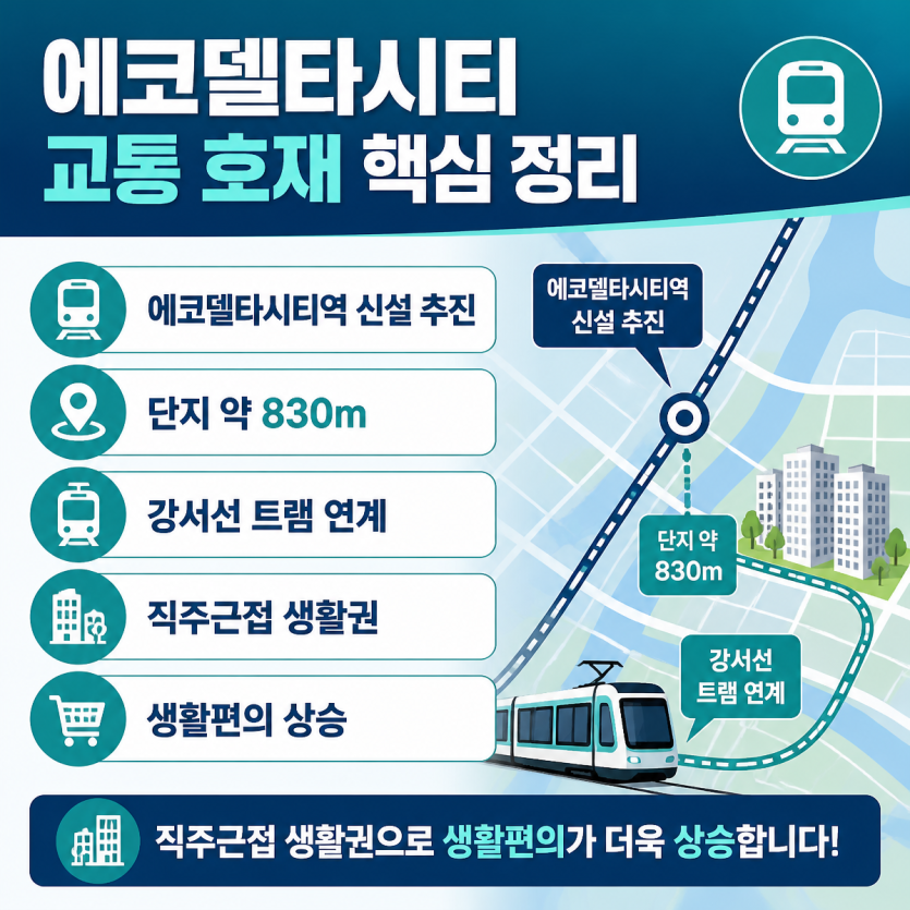 에코델타시티역 교통호재와 생활편의 핵심