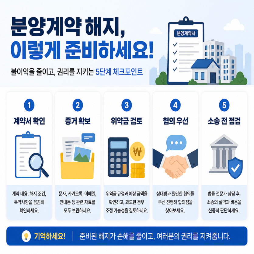 분양계약 해지 핵심절차 한눈에 보기