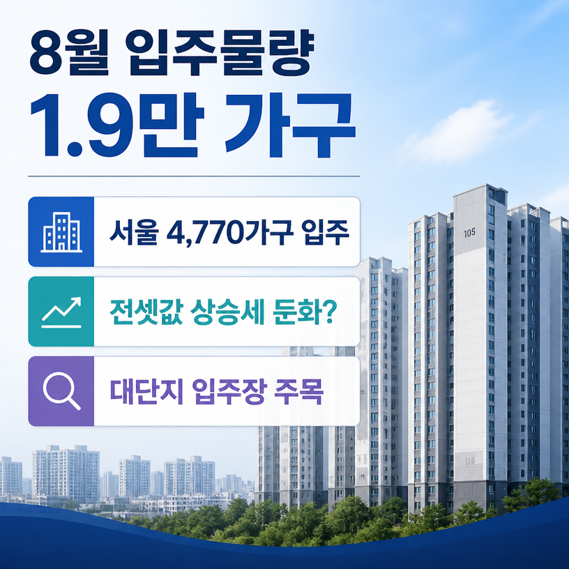 8월 입주물량과 서울 전셋값 영향 분석