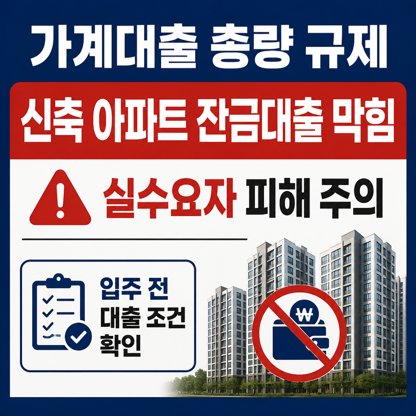 신축 아파트 잔금대출 막힘 실수요자 피해 정리