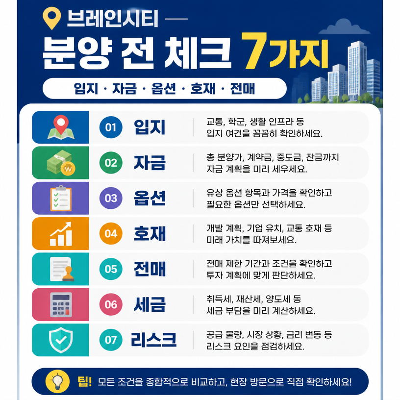 브레인시티 분양 전 꼭 확인할 핵심 7가지