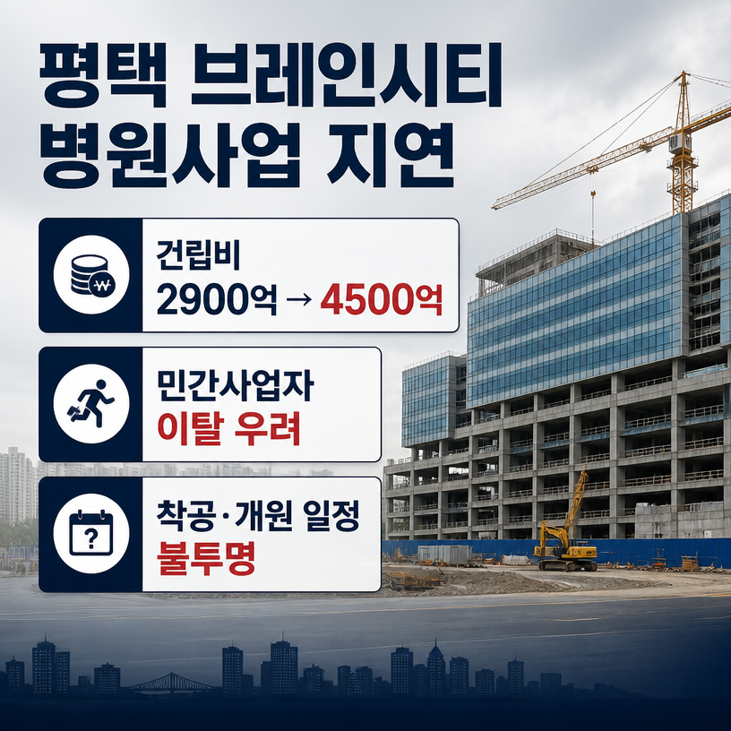 평택 브레인시티 병원사업 지연 핵심정리