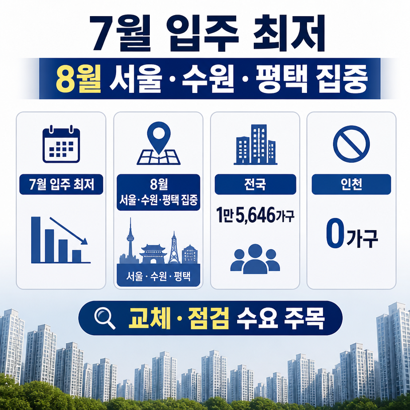 7월 입주 최저, 8월 서울·수원·평택 집중
