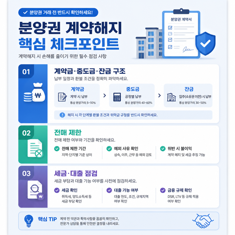 분양권 계약해지 핵심 체크포인트 정리
