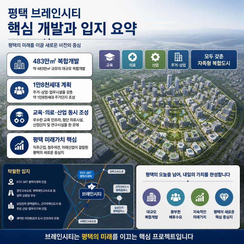 평택 브레인시티 핵심 개발과 입지 요약