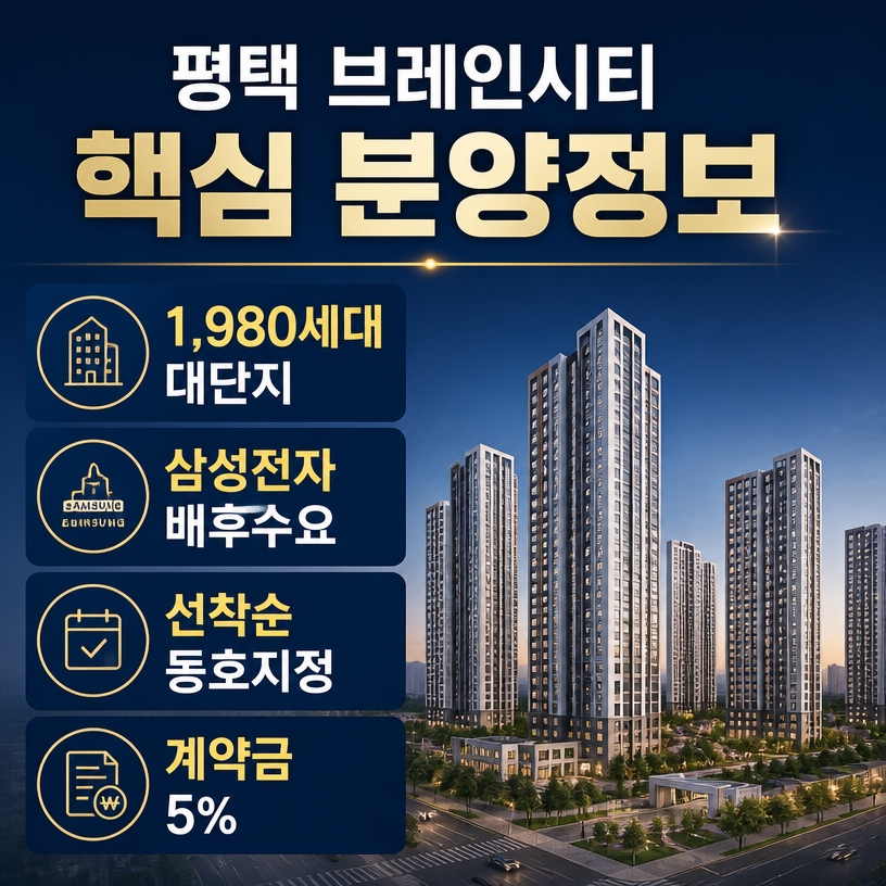 평택 브레인시티 핵심 분양정보 한눈에