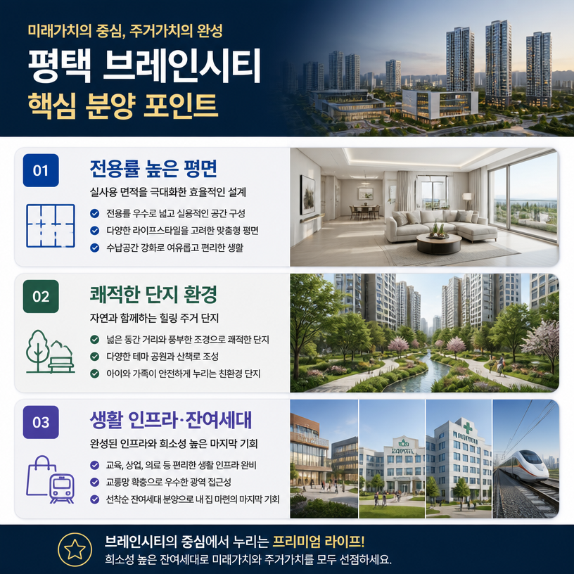 평택 브레인시티 핵심분양 포인트 정리