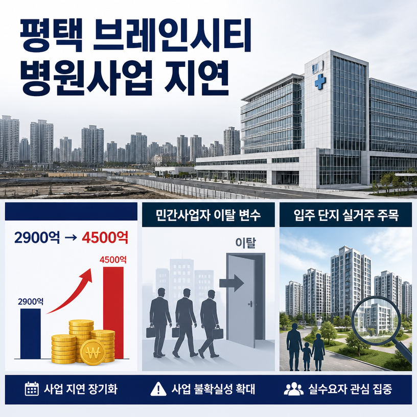 평택 브레인시티 병원사업 지연과 입주 대안