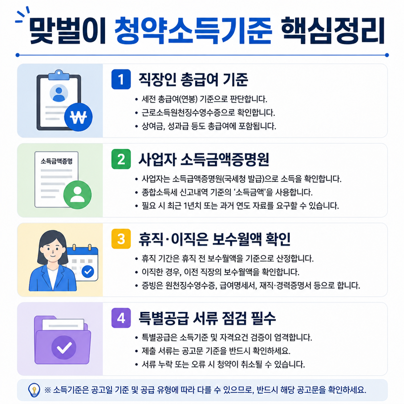 맞벌이 청약소득기준 핵심정리 한눈에 보기