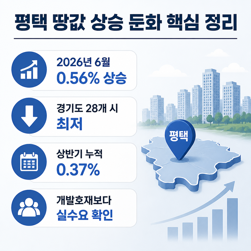평택 땅값 상승세 둔화 핵심 정리