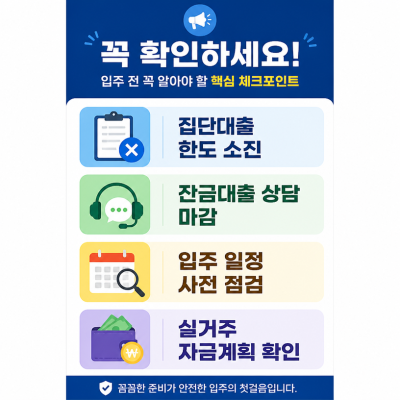 집단대출 한도 소진과 입주차질 핵심정리