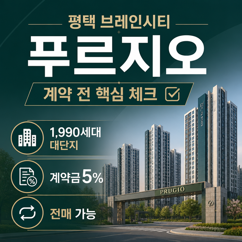 평택 브레인시티 푸르지오 계약 핵심정리