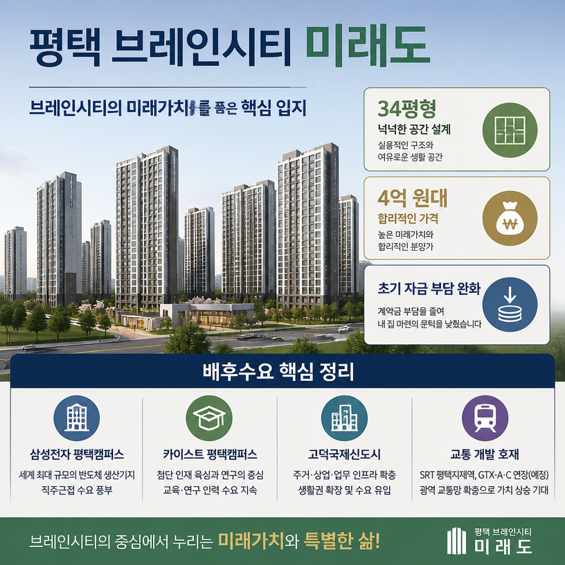 평택 브레인시티 미래도 핵심 분양정보