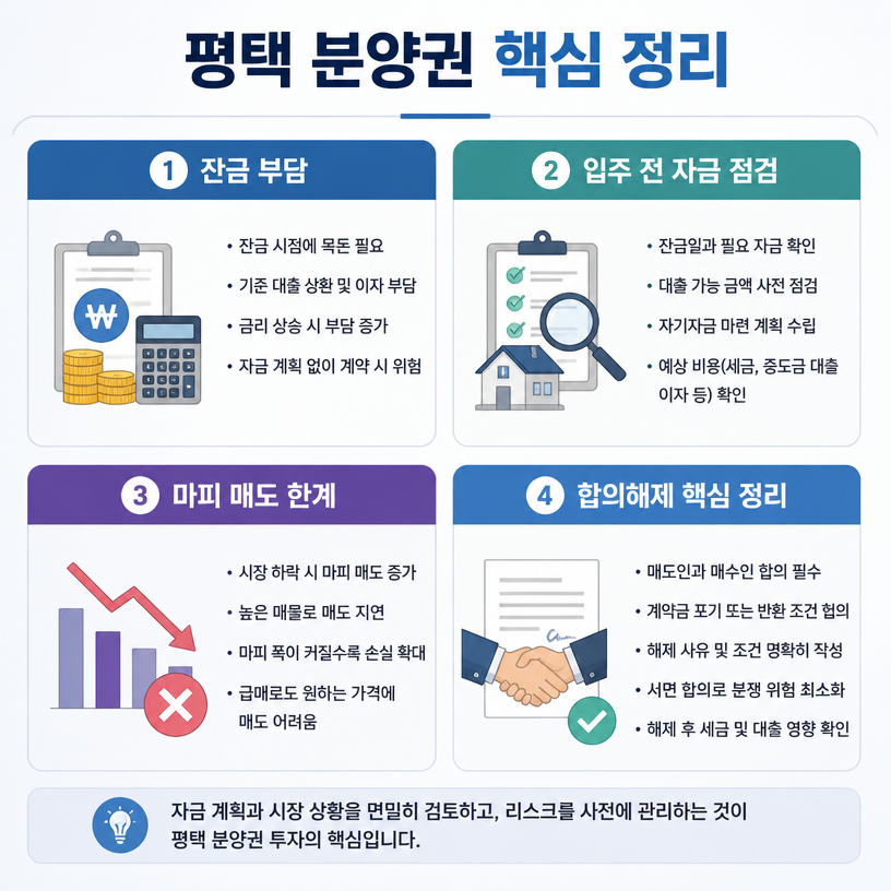 평택 분양권 잔금 부담과 해지 대응 핵심정리