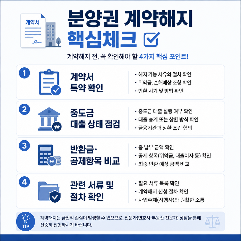 분양권계약해지 핵심체크와 정산포인트