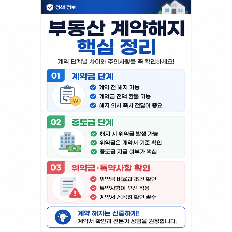 부동산 계약해지 핵심 대응과 위약금 기준 정리