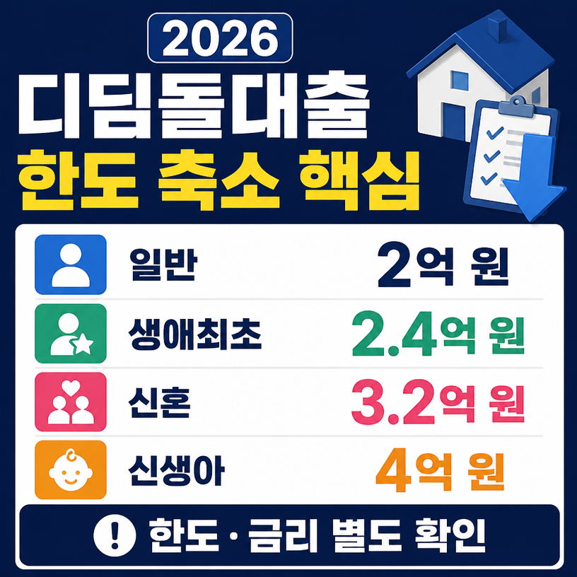 2026 디딤돌대출 한도 축소 핵심 정리