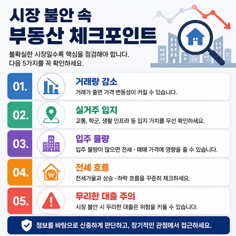 시장불안 속 부동산 대응 핵심정리