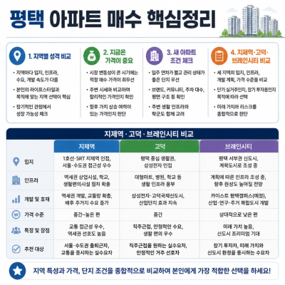 평택 아파트 매수 타이밍과 가격 비교 핵심정리