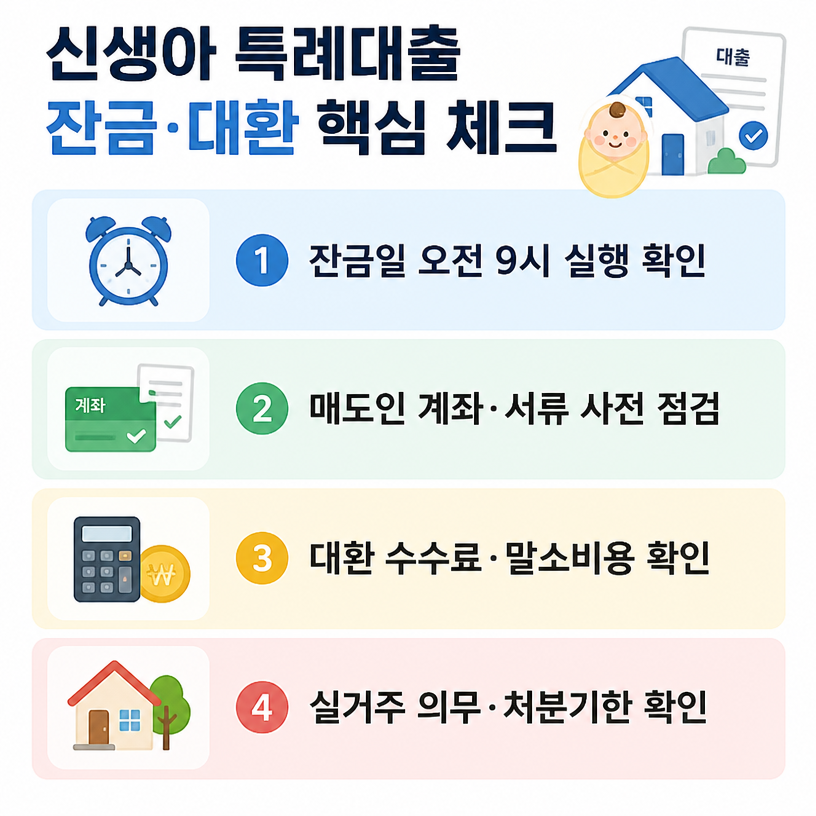 신생아 특례대출 잔금과 대환 핵심정리